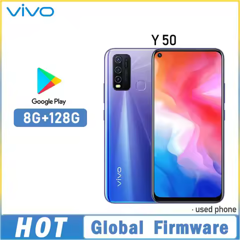 Global Firmware VIVO Y50 Smartphone Snapdragon 665 Octa Core 6.53" 5000mAh 8GB 128GB 16.0MP Cameras 