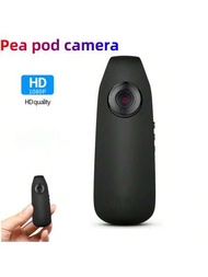 1入組黑色豌豆迷你攝影機,便攜式手持式移動檢測錄影,90°廣角鏡頭、環形錄影、充電時錄影、音視頻個別錄製,監控攝像機