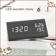 Led Number Display Clock Minimalist Wooden Digital Clock Stylish Wooden Digital Alarm Clock with Usb