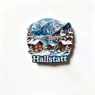Austria, Hallstatt,Snowy Roof, Wooden House,Tourism Souvenirs,stereoscopic Relief,Decoration Home，Re