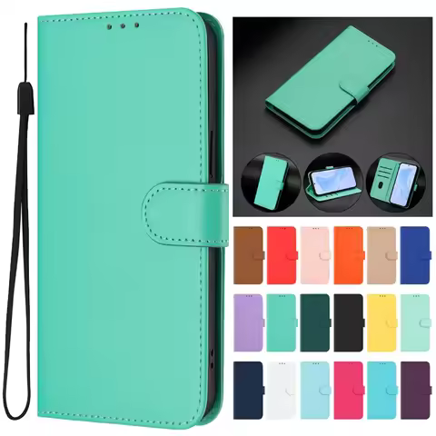 Realme 8 Case on For OPPO Realme 8 Wallet Cover sFor Realme8 Pro 8Pro RMX3085 RMX3081 Candy Solid Co