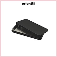 ORIENTLIIY Coin Box, Matal Black Bill Box, Portable Flat Bottom With Lid Currency Organizer Storing 