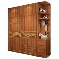 Large Sliding Door Simple Wardrobe Household Door Chinese Style Sliding Combination Sliding Wooden M