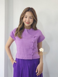 ณัฐรดาผ้าฝ้าย 🧵เสื้อคอจีนตั้ง แขนเลย ผ้าเยื่อไผ่ เสื้อพื้นเมืองผู้หญิง มาตรฐานOTOP (Natradaphafai)