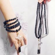 頂級一線黑瑪瑙藥師珠 白水晶天眼 金剛杵 108念珠 8mm 單品 禮物