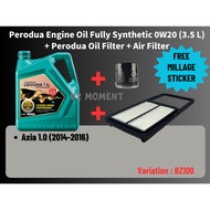Perodua Fully Synthetic Engine Oil  0w20 3.5L + Perodua Oil Filter + Air Filter (Koyoroki)
