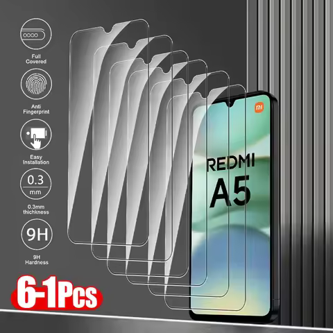 6-1Pcs 9H Tempered Glass Screen Protector For Redmi A5 4G Protective Glass On Redmy A3 A3x A2 A1 Plu