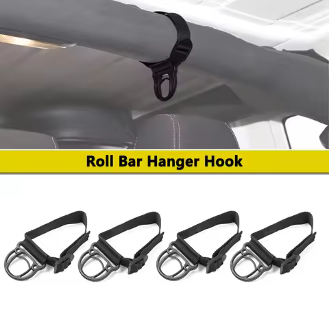 Roll Bar Coat Hanger Hook Kit for Jeep Wrangler Unlimited CJ YJ LJ TJ JK JKU JL JLU 4XE Gladiator JT