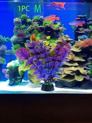 1入組人工塑料水族箱海草造景裝飾