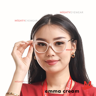 KACAMATA PHOTOCHROMIC ANTIRADIASI - EMMA CREAM CAT EYE - wanita - MIGHTYEYEWEAR