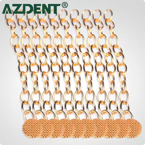 AZDENT DENTAL Orthodontics Traction Button Chain Golden Round 10 Pcs/Bag Ortho Material Lab Tools Ne