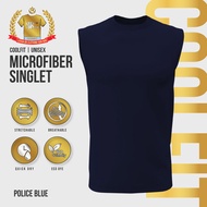 888co CoolFit Microfiber Singlet Sleeveless Baju Jersey Tshirt Jersi Murah Police Blue