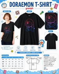 🇯🇵日本直送🇯🇵 Graniph x 多啦A夢 ドラえもん - 嬲嬲多啦A夢霓虹漸變圖案 T恤