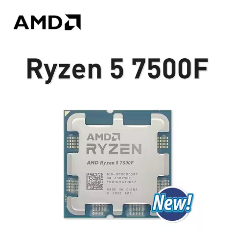 AMD Ryzen 5 7500F Socket AM5 3.7GHz 6-Core 12-Thread R5 7500F 5NM L3=32M Gaming Processor 65W DDR5 N