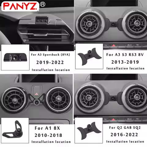 Gravity Car Mobile Phone Holder For Audi A3 S3 RS3 8V 8P Q2 GAB SQ2 A1 8X Sportback Air Vent GPS Mou