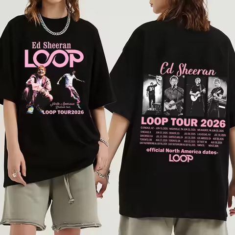 Ed Sheeran Loop Tour 2026 T-shirt Man Woman Harajuku Short Sleeve O-neck Casual Shirt