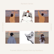 (Ready Stock) RANDOM Series  Framed DIY Paint by Numbers Canvas  20x20cm Gift Box Set