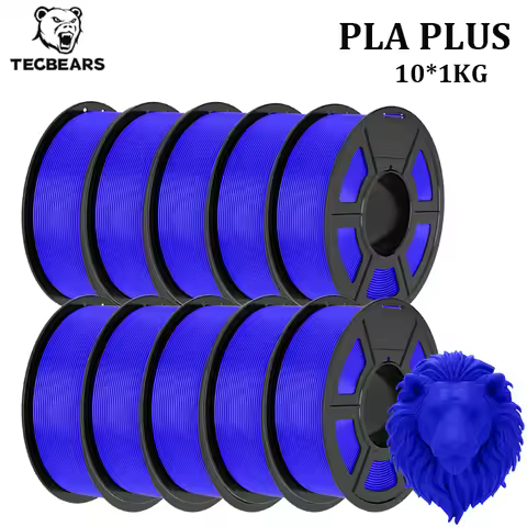 TECBEARS PLA Plus 3D Printer Filament 10Rolls 10KG PLA+ Neatly Wound High Toughness No Bubbles Filam