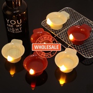 [ Wholesale Prices ] Waterproof Electronic Candle Light - Flameless LED Tealight - Water Floated Indian Oil Lamp - Praying Blessing Tea Light - Festival Celebration Decor Light