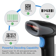 Eyoyo Barcode Scanner 1D 2D QR Scanner with Stand USB Wired Price Scanner for Inventory Management P