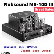 🔥🔥🔥[SG PLUG]Ready Stock NEW Nobsound MS-10D III Amplifier Vacuum Tube Amplifier Support Bluetooth USB optical Coaxial Bass DVD CD input
