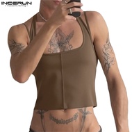 INCERUN Men's Deconstructed Double layered Tank Top