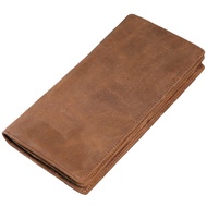 MISFITS Leather Men's Wallet Retro Long Wallet with Zipper Pocket Soft Leather Men's Wallet Card Holder
