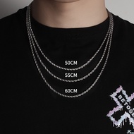 Twist Chain Stainless Steel Necklace Hip Hop Clavicle Titanium Steel Europe Necklace Rantai Fashion 