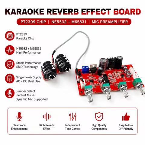 Karaoke Board AC6V-15V/DC7-24 Digital Microphone Amplifier Board M65831 Audio Amplifier Microphone B