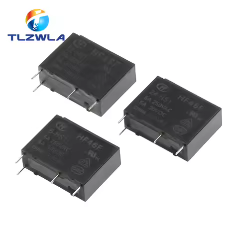 10PCS 30VDC Power Relays HF46F-005-HS1 HF46F-012-HS1 HF46F-024-HS1 5-HS1 12-HS1 24-HS1 5A 250VAC 4PI