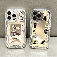 Lucky Puppy Slogan Wavy Edge Reflective Makeup Protective Cover iphone 17 iphone 17 PRO iphone 17 Pr