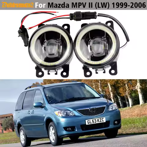 2 Pcs Car LED Lens Fog Light Angel Eye DRL Daytime Running Lamp For Mazda MPV 2/II (LW) 1999 2000 20