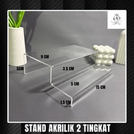 2-Tier Acrylic Figure Display Stander - 2-Tier Acrylic Action Figure Display Stand 15cm Long