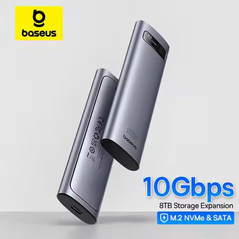 Baseus M2 SSD Case M.2 NVMe SATA Faster USB C 3.2 Gen 2 10Gbps Enclosure Adapter 8TB Storage Expansi