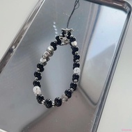 手提掛飾 小紅書同款設計黑銀土星串珠手機鏈ccd相機鏈ins風手作鏈子包包女手機掛件 鏈條 手機掛繩 ccd相機鍊