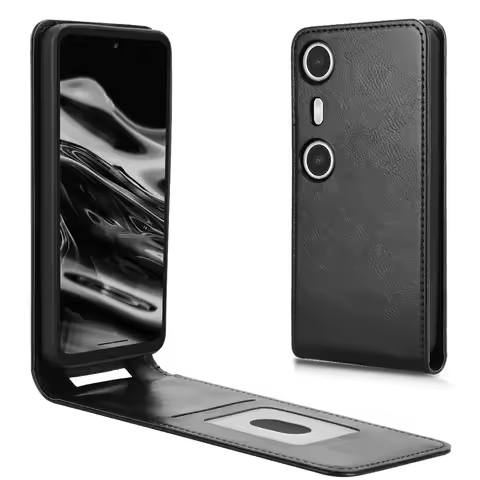For Xreal Beam Pro Flip Vertical Case Retro Smooth Leather Full Cover Card Holder For Xreal Beam Pro