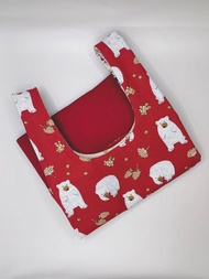 環保袋 便當袋 手提袋 野餐袋 日式便當袋 手作布包-北極熊先生