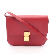 【二手】Celine CELINE單肩包 Classic Box 中型RED皮革 Classic Box 中號 女士二手 B