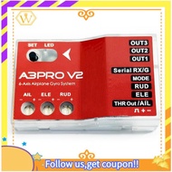 【W】For RC Fixed-Wing/-Wing V-Tail Airplane Elevator A3 Pro V2 6- Gyro Gyroscope Stabilizer Flight Co