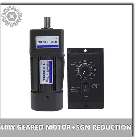 With 5GN Reduction Box 5RK40GN-CF 450-6.9RPM 220V 40W AC Reversible Gear Variable Speed Motor 1:3-1: