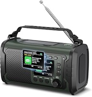 27000 mAh DAB+/FM Emergency Radio with Power Bank - Portable Solar & Crank Radio with Bluetooth 5.3,