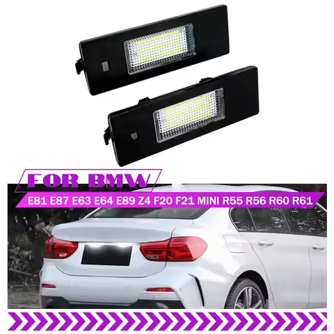 Car Led License Number Plate Light For BMW 1 6 Z Series E81 E87 F20 F21 E63 E64 M6 F06 F12 F13 E85 E