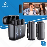 eDSLRs J13 Dual Wireless Lavalier Microphone System for Mobile Phone Lightning Android Type-C Chargi