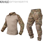 ♨ outdoor airsoft paintball military Tactical BDU Camouflage Combat Uniform With Knee Pads Multicam Hunting