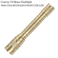 Original Convoy T4 Brass Flashlight With 519A/SST20/LH351D/SFT-25R LED Flashlight