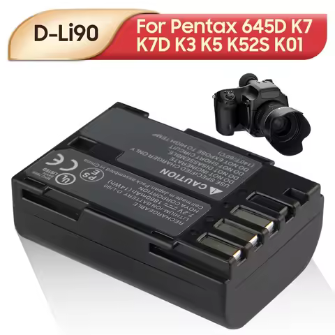 Replacement Camera Battery D-Li90 For Pentax 645D K7 K7D K3 K5 K52S K01 Camera Battery 1860mah