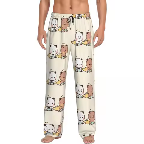 Custom Bubu Dudu Pajama Pants Men's Kawaii Lounge Sleep Drawstring Sleepwear Bottoms with Pockets