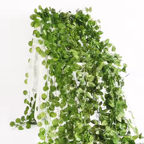 1pcs 2.1 M Simulation Ivy Scindapsus Aureus Leaves Ivy Ivy Vines Green Leaves Wedding Artificial Flo