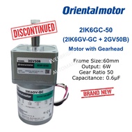 Oriental Motor 2IK6GC-50 2IK6GV-GC+2GV50B KII Parallel Shaft 6W Induction Motor Gearhead 60mm Gear R