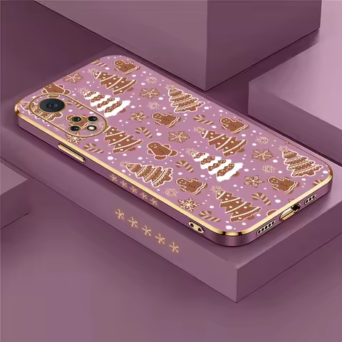 Luxury Christmas Pattern Phone Case For Huawei Nova Y70 Plus 9 5T 5i 3i 4E 7i 8i 7 6 SE Soft Silicon